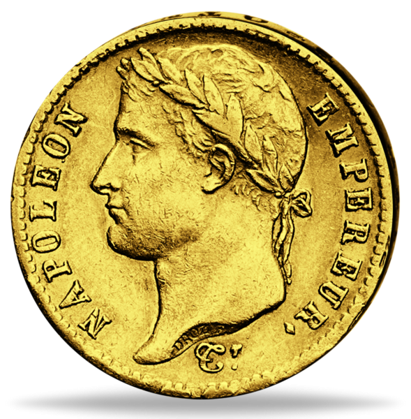 20 Französische Francs Napoleon I. mit Kranz Prägestätte Utrecht - Vorderseite