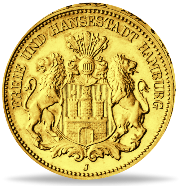 10 Mark Hamburg kleiner Adler - Münze Vorderseite