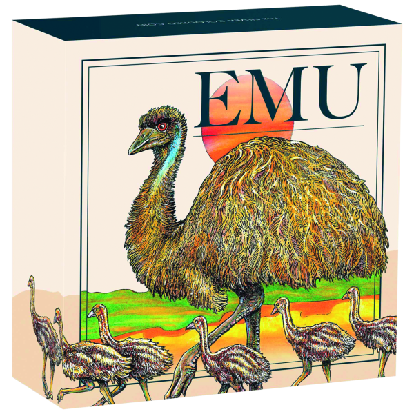 1 Dollar Emu 1 Unze Silber - Münze in Präsentationskarton
