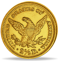 2,5 Dollar Liberty Head coronet Head - Rückseite Münze 2,5 Dollar Liberty Head coronet Head - Rückseite Münze