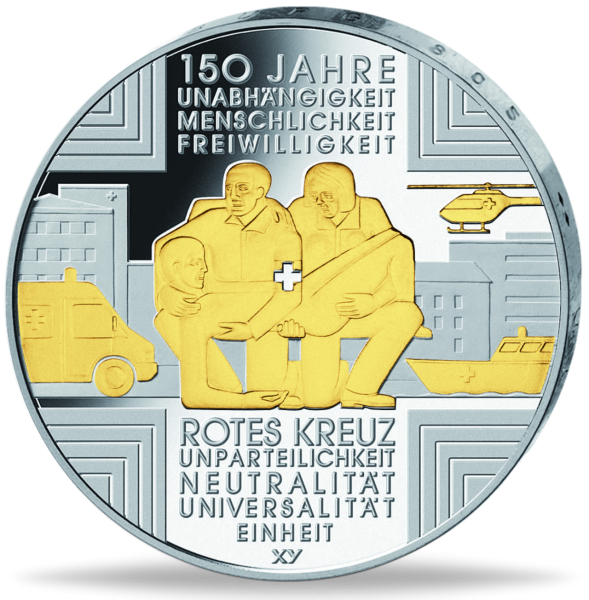 10 Euro 150 Jahre Rotes Kreuz - Vorderseite Münze