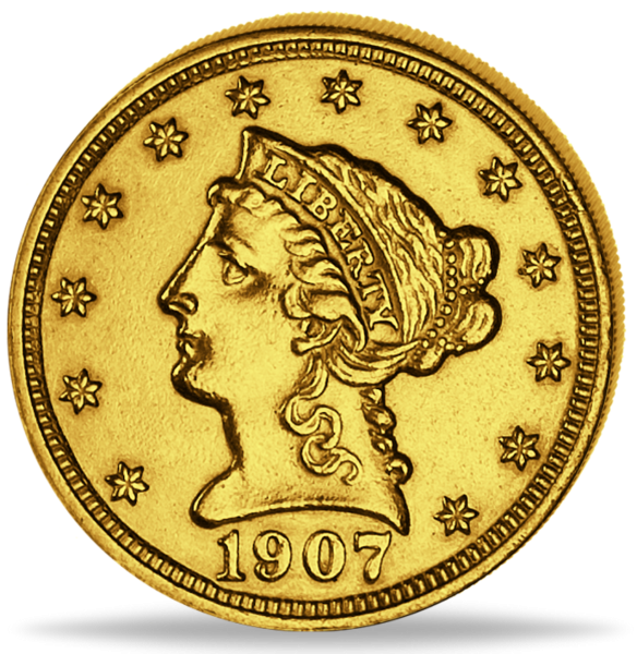 2 1/2 US-Dollar Liberty Head - Vorderseite Münze
