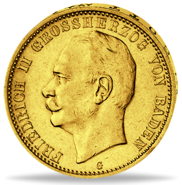 Baden, 10 Mark „Großherzog Friedrich II.“ 1910 - Gold - Münze Vorderseite