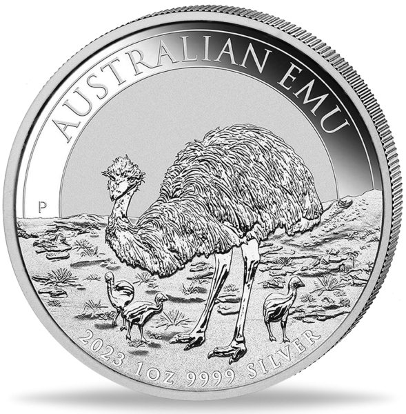 1 Dollar Emu 1 Unze Silber 2023 - Münze Vorderseite