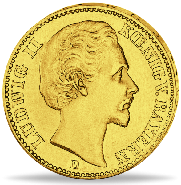 20 Mark 1872, König Ludwig II. - Vorderseite Münze