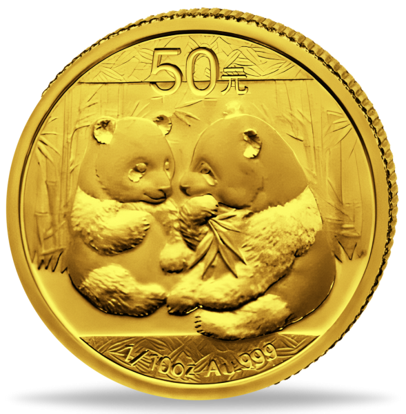 50 Yuan Panda 1/10 Unze Gold - Münze Vorderseite