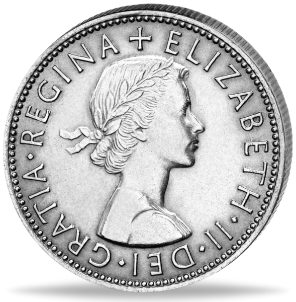 Vereinigtes Königreich, 2 Shilling Elisabeth II. - Münze Vorderseite