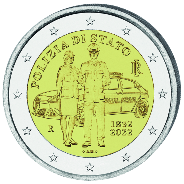 2 Euro Polizia di Stato - Münze Vorderseite