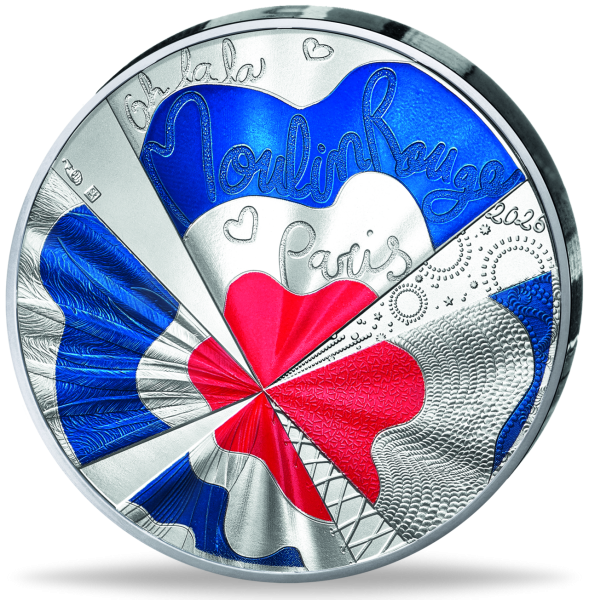 Frankreich, 10 Euro Moulin Rouge 2026, Ag, st, Münzkarte - Münze Vorderseite