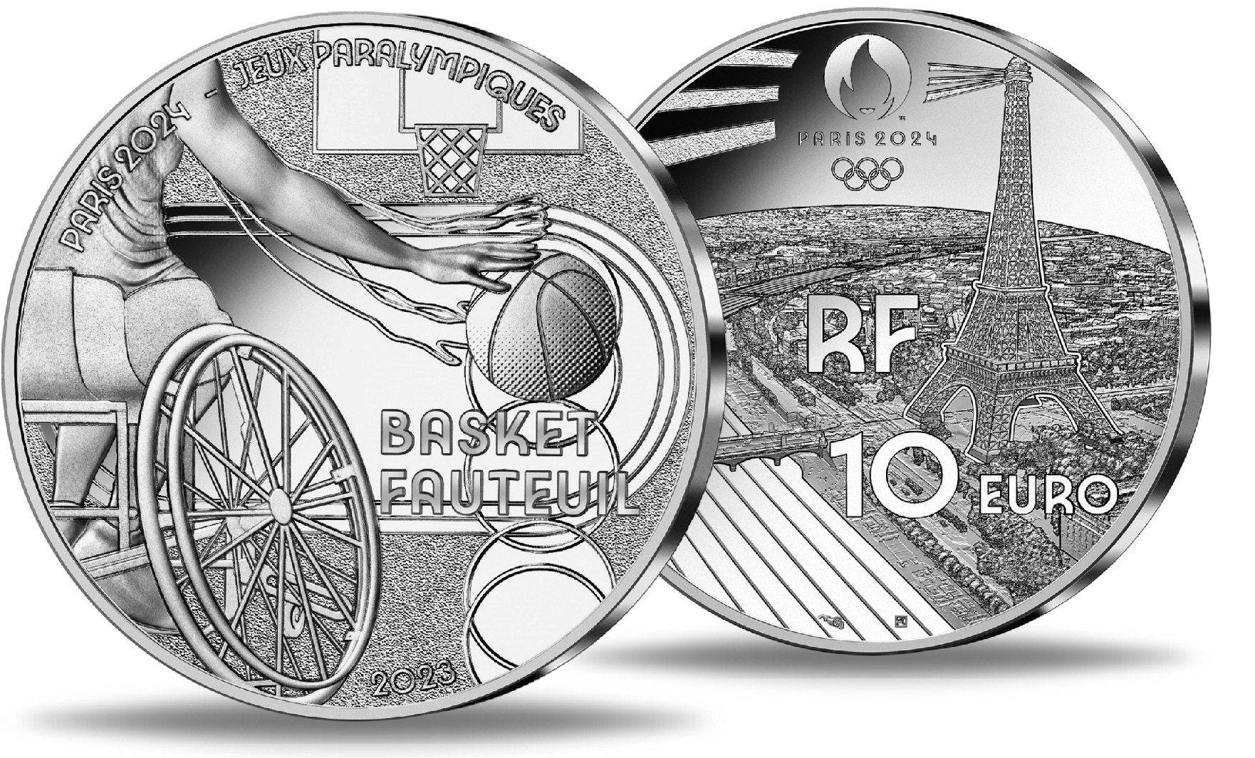 10 Euro RollstuhlBasketball aus der Serie Olympiade Paris 2024