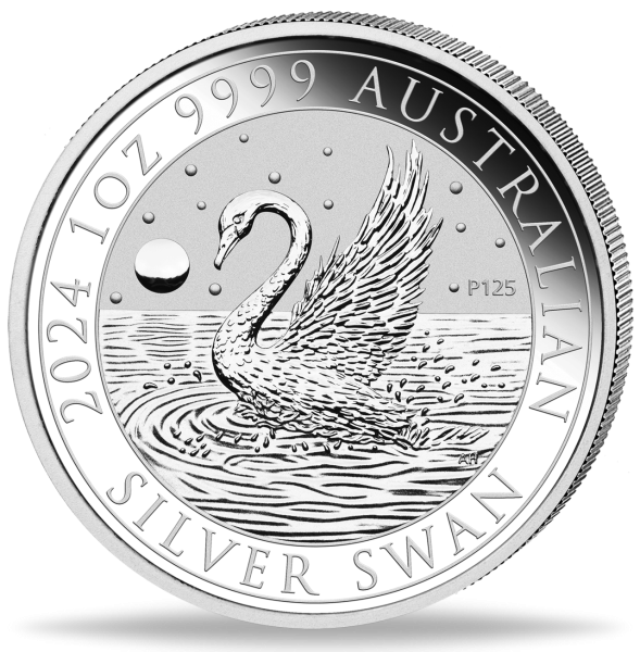 Australien 1 AUS-Dollar Schwan 1 Unze Silber 2024 - Münze Vorderseite