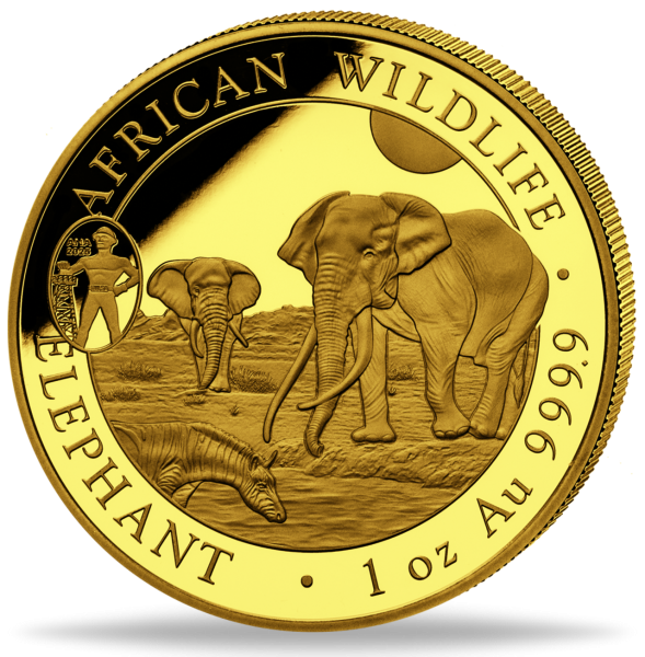 1.000 Shilling Elefant African Wildlife - ANA Oklahoma- Münze Vorderseite