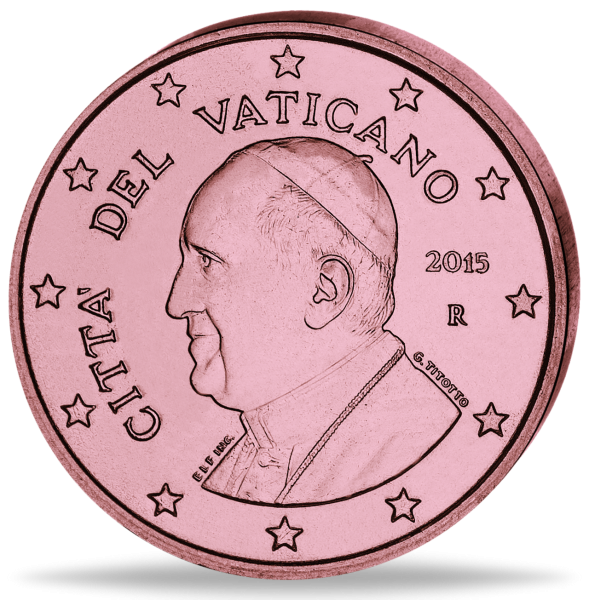 Vatikan, 2 Cent Kursmünze Papst Franziskus, 2016, bfr. - Münze Vorderseite
