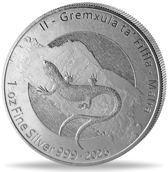 5 Euro Malta Eidechse 1 Unze Silber - Münze Vorderseite