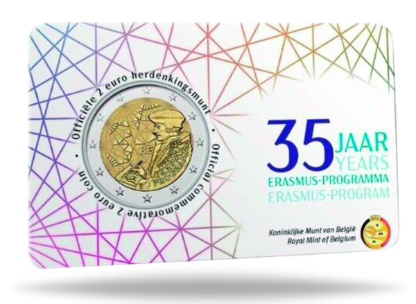 2 Euro Erasmus Flämisch Coincard - Vorderseite Coincard