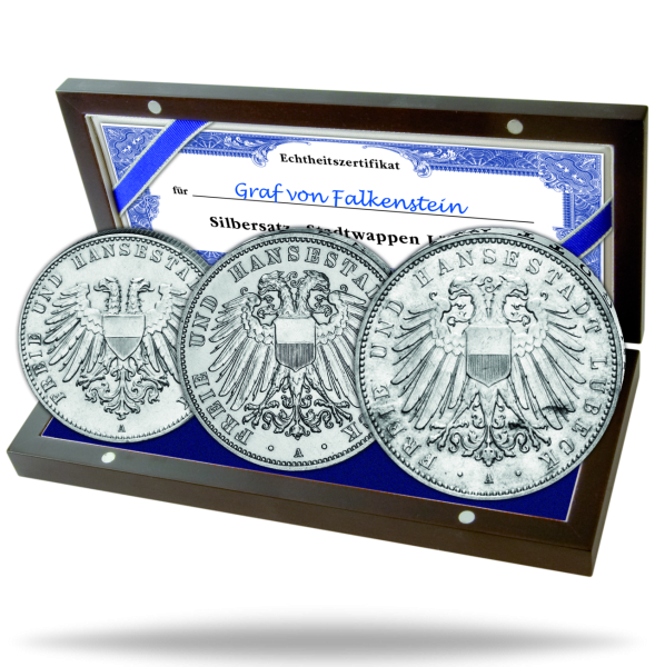 Lübeck, Kaiserreich-Silber-Typensammlung 2+3+5 Mk (3 Mz.) - Satzbild