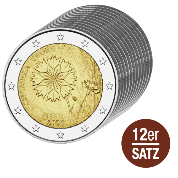 Estland, 12x 2 Euro Satz (2016-2024), bfr.