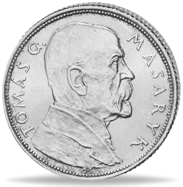 Tschechoslowakei, 10 Kronen Tomas Garrigue Masaryk Silber Vorderseite