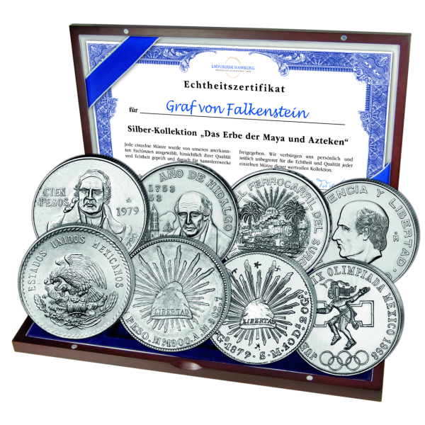 8 Münzen, Silber-Mexiko - Satzbild