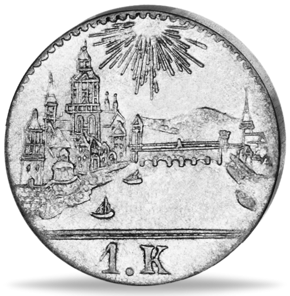Freie Stadt Frankfurt, 1 Kreuzer 1839, Stadtansicht - Silber - Münze Vorderseite
