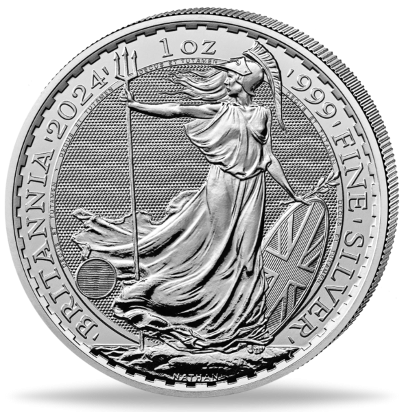 2 Pfd Britannia 1 oz Ag - Münze Vorderseite