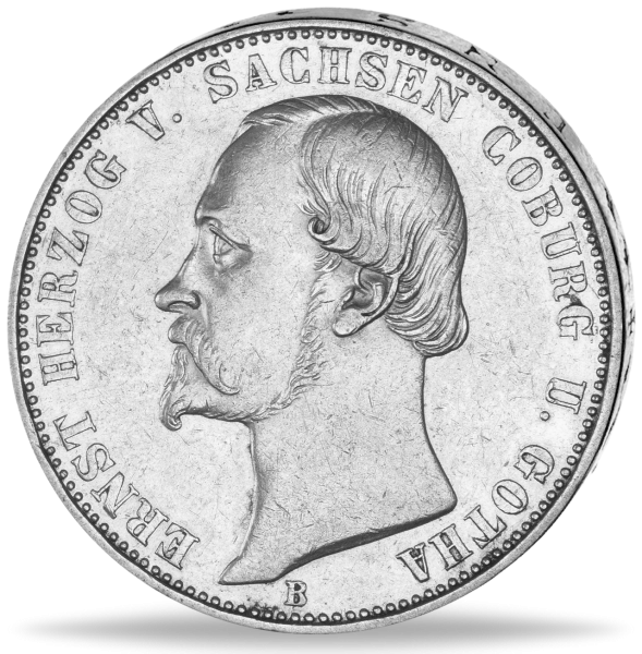 Vereinstaler Ernst II.  - Vorderseite Münze
