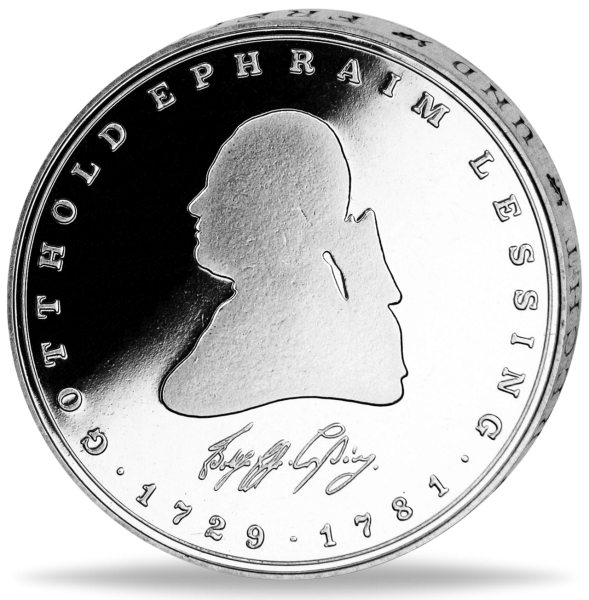 5 Deutsche Mark Gotthold Ephraim Lessing - Vorderseite BRD Münze