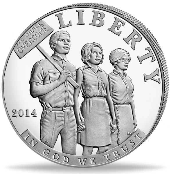 1 Dollar 50 Jahre Bürgerrechtsgesetze, 2014 - Münze Vorderseite