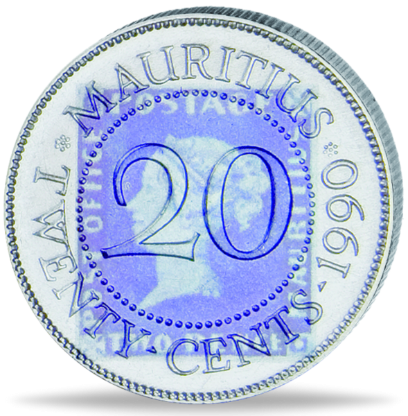 20 Cent Blaue Mauritius - Vorderseite Münze