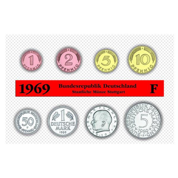 Offizieller BRD-Kursmünzensatz „1969 - PP - F“
