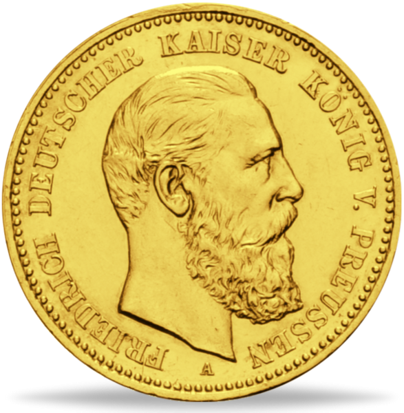 Deutschland 10 Mark „Kaiser Friedrich III.“ 1888 - Gold - Münze Vorderseite