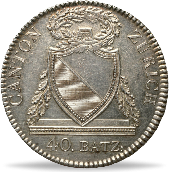 Schweiz, Kanton Zürich, 40 Batzen 1813 Münze Vorderseite