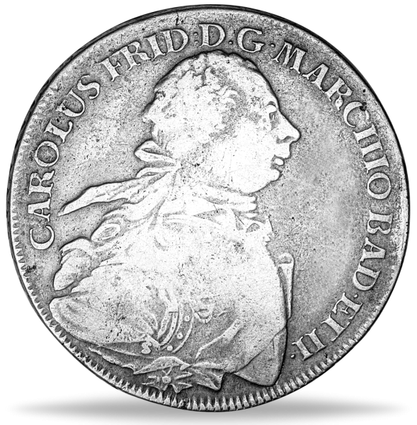 Konventionstaler 1765 S,  Großherzog Karl Friedrich - Silber - Münze Vorderseite