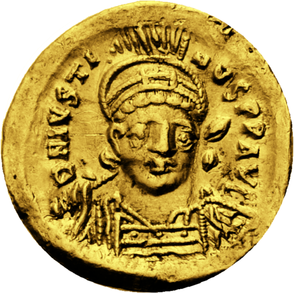 Solidus Kaiser Justin I. Gold - Münze Vorderseite