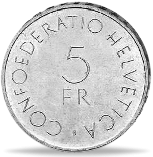 5 Schweizer Franken Rotes Kreuz - Münze Rückseite