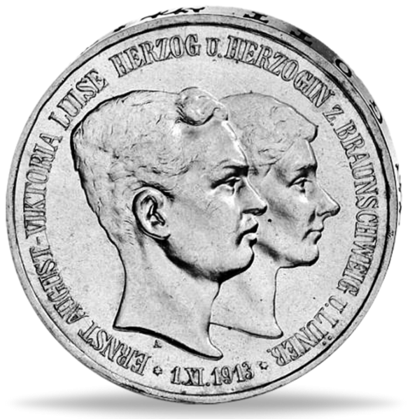 Herzogtum Braunschweig, 3 Mark 1915 (Jäger 57) - Silber - Münze Vorderseite