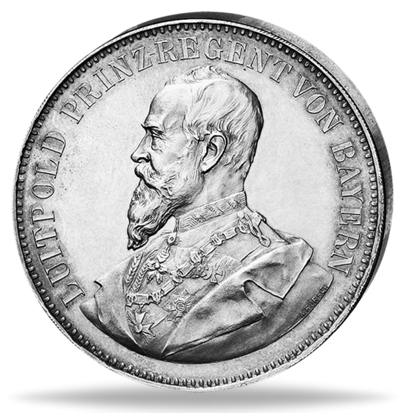 Silbermedaille Bayern Luitpold Errichtung der Armee - Münze Vorderseite
