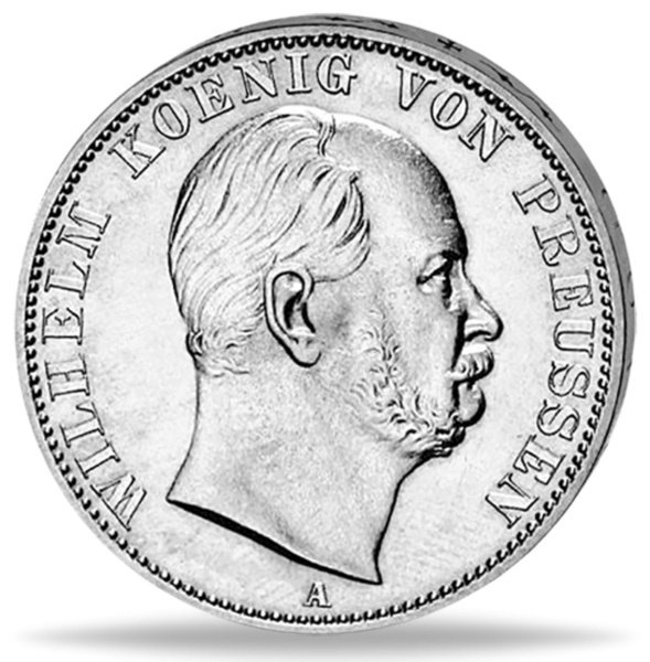 Vereinstaler „Wilhelm I.“ 1871 - SIlber - Münze Vorderseite