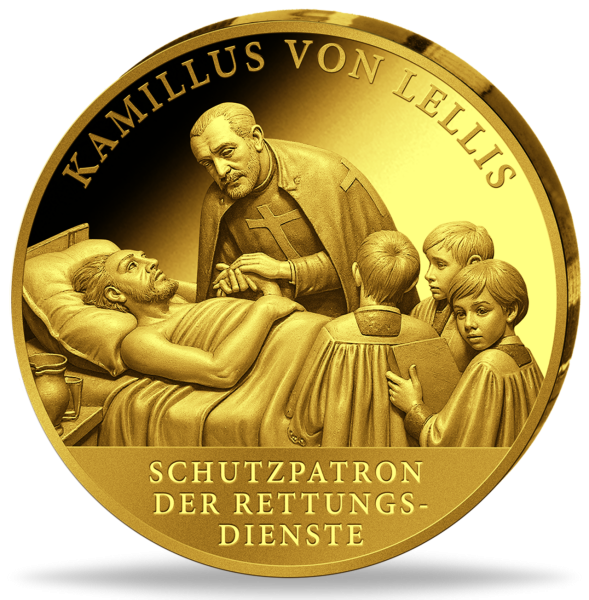 Gold-Gedenkprägung Kamillus von Lellis (10 Euro Rettungsdienste) - Vorderseite