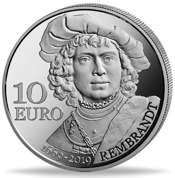10 Euro 350. Todestag Rembrandt - Silber - Münze Vorderseite
