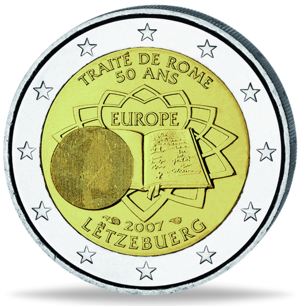 2 Euro Römische Verträge Luxemburg - Vorderseite Münze