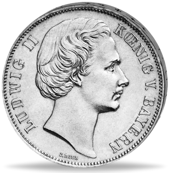 Vereinstaler 1871 König Ludwig II. Thun 106 - Silber - Münze Vorderseite