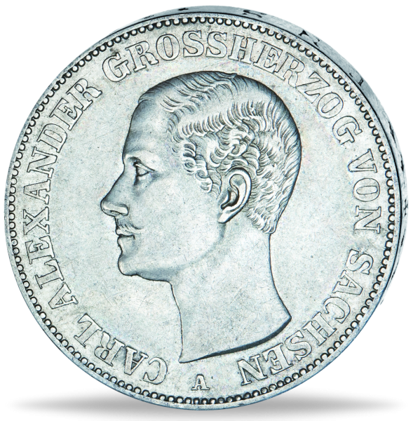 Vereinstaler Carl Alexander Thun 386 - Münze Vorderseite