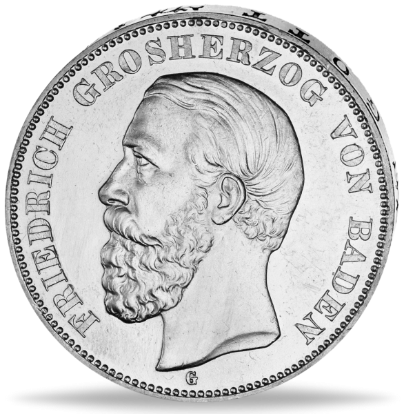 5 Mark Baden Friedrich I. - Vorderseite Münze