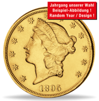 20 US Dollar Liberty Head Jahrgang unserer Wahl - Münze Vorderseite 20 US Dollar Liberty Head Jahrgang unserer Wahl - Münze Vorderseite