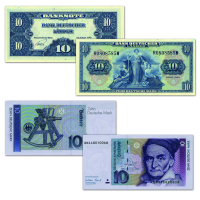Die erste und letze 10 DM-Banknote Die erste und letze 10 DM-Banknote