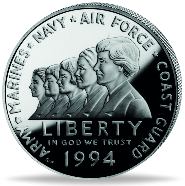 1 US Dollar Frauen im Militär 1994 - Vorderseite Münze