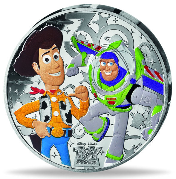 10 Euro Toy Story, 2025, Silber, Farbappli ,PP, Etui - Münze Vorderseite