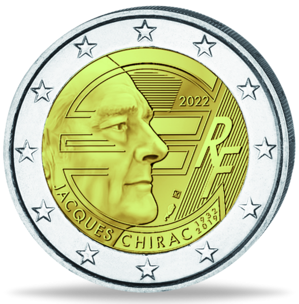 2 Euro Jaques Chirac - Münze Vorderseite