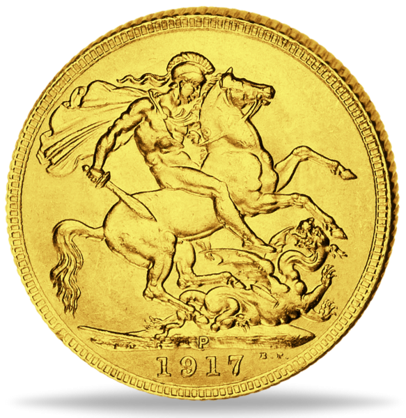 1 Sovereign 1911-1913 König Georg V. - Gold - Münze Vorderseite